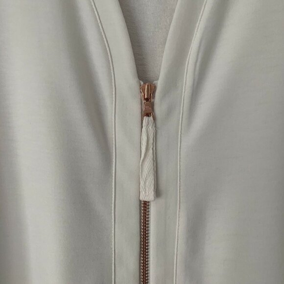 LOGO by Lori Goldstein XL Beige Zip Lace Cardigan - Picture 5 of 10